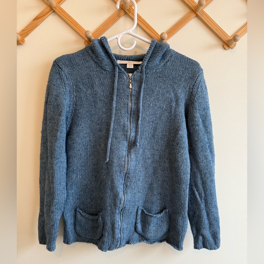 Boston Proper Knit Full Zip Hoodie Jacket